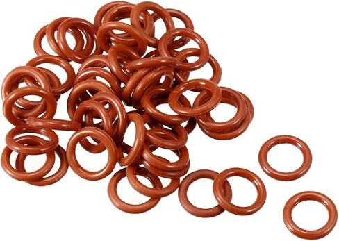 Silicone O-Ring, 12mm OD, 8mm ID, 2mm Width, VMQ Seal Rings Gasket, Red, Pack of 50 in Saudi Arabia