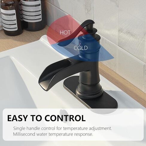 صنبور الحمام الأسود غير اللامع ، صنبور الحمام أحادي الحمام 1 ثقب أو 3 ثقب ، صنبور بالوعة الغرور للحفرة المرحاض العتيقة مع استنزاف منبثقة ، سطح ، خراطيم 2 in Kuwait