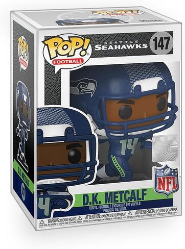 Football: Seahawks - DK Metcalf Vinyl Figure Collectibles Bundle with Compatible Funko Pop Box Protector in Saudi Arabia