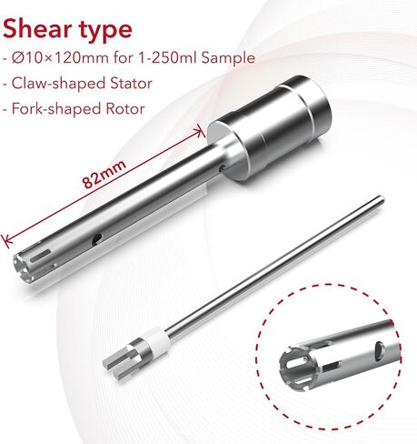 4E's USA High Speed Handheld Homogenizer Head, 5mm Rotor-Stator Probe for 0.1-50ml Sample in Kuwait