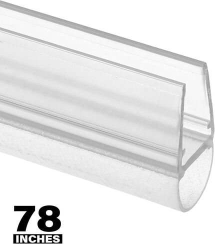 Prime-Line M 6322 1/4 in. Glass Shower Door Bulb Vertical Side Seal, Clear, 78 in., Fits Frameless Door (Single Pack) in Saudi Arabia