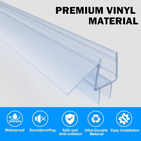 Glass Shower Door Bottom Seal Strip for 3/8" Glass, 36" Fremeless Shower Door Sweep to Prevent Leaks and Create a Water Barrier, Clear Vinyl Door Seal Strip in Saudi Arabia