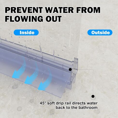 Glass Shower Door Bottom Seal Strip for 3/8" Glass, 36" Fremeless Shower Door Sweep to Prevent Leaks and Create a Water Barrier, Clear Vinyl Door Seal Strip in Saudi Arabia