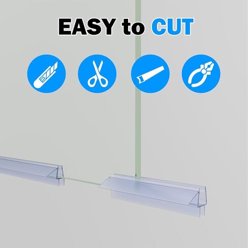 Glass Shower Door Bottom Seal Strip for 3/8" Glass, 36" Fremeless Shower Door Sweep to Prevent Leaks and Create a Water Barrier, Clear Vinyl Door Seal Strip in Saudi Arabia