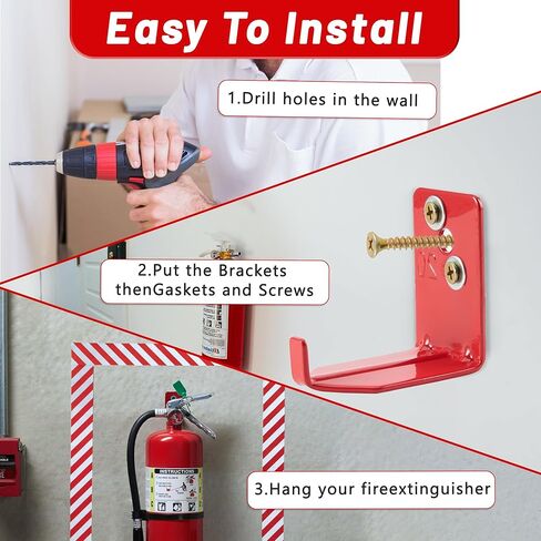 حامل طفاية الحريق ، 40 حزمة حزمة شديدة التحمل من 3 حفرة من الحريق ، حامل مطفأة الحريق القوية لسهولة التثبيت ، متينة متين بحراية الحريق. in Kuwait