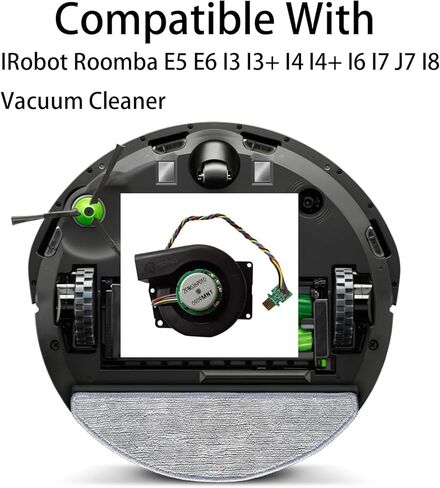محرك مروحة التهوية المحرك المكنسة الكهربائية متوافق مع Irobot Roomba E5 E6 I3 I3+ I4 I4+ I6 I7 J7 I8 Faner Engine Engine Motor ، Robot Vacuum Part Part in Kuwait