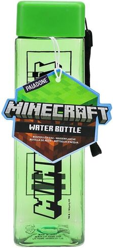 Minecraft Square Square Travel Plastic Mater Bottle مع حزام معصم | 500 مل (17 أوقية) in Saudi Arabia