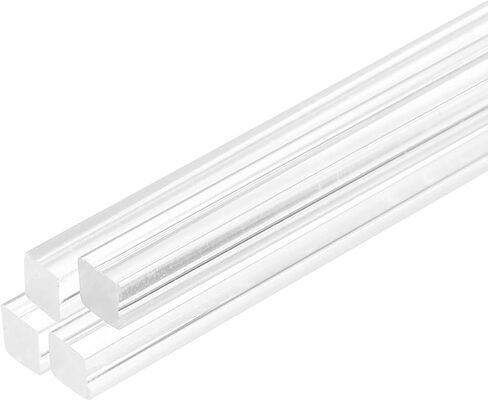meccanixity 10pcs قضبان أكريليك مربعة 1/8 "× 12" قضبان واضحة أكريليك واضحة العصي العصي البلاستيكية الأكريليك الشريط لزخارف البستنة الحرف ديي - 3 مم × 300 ملم in Saudi Arabia
