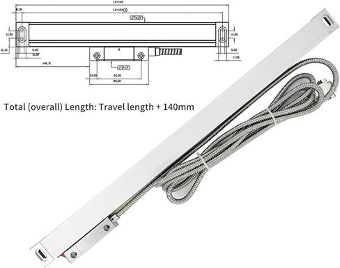 Servo Driven 0.005mm K35 Optical Grating Ruler Sensor Linear RS422 Output A+ A- B+ B- 50mm~ 450mm(Ktravel Length 400mm) in Saudi Arabia