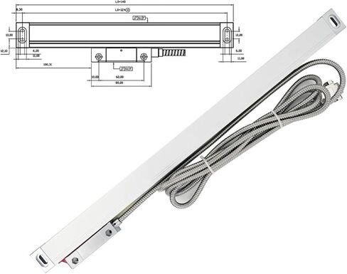 Linear Encoder 0.005mm K35 Grating Ruler Sensor 500mm 550mm 600mm 650mm 700mm 800mm 850mm 900mm 950mm 1000mm Linear Scale(Travel Length 900mm) in Saudi Arabia