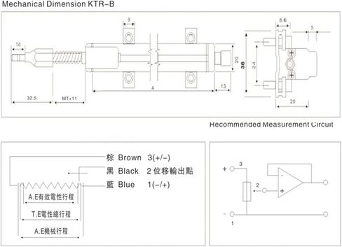 KTR10mm Miniature Linear Displacement Sensor Contact Displacement Sensor 200mm Displacement Sensor(175MM) in Saudi Arabia