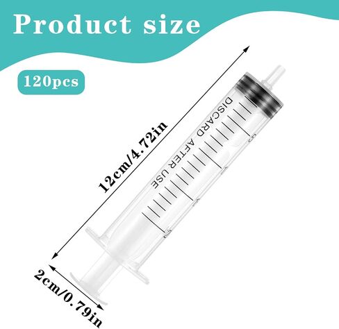 120 Pack 20 ml Syringe without Needle, Plastic Syringe with Tip Cap Syringes for Liquid, Sterile Luer Lock Syringes for Feeding Pets, Watering, Refilling, Measuring, Scientific Labs, Oil or Glue in Saudi Arabia
