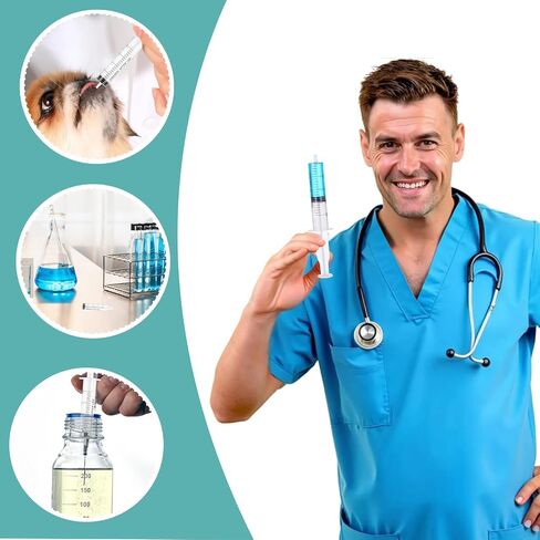 120 Pack 20 ml Syringe without Needle, Plastic Syringe with Tip Cap Syringes for Liquid, Sterile Luer Lock Syringes for Feeding Pets, Watering, Refilling, Measuring, Scientific Labs, Oil or Glue in Saudi Arabia