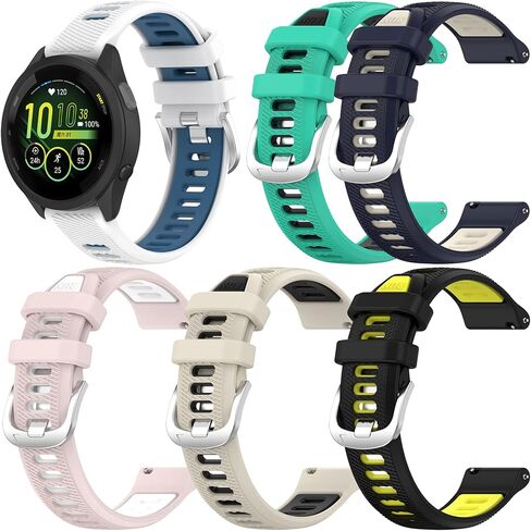 حزام رياضي بديل لـ Garmin Forerunner 265S/ 255S/ 255S Music/ Venu 3S/ Venu 2S Watch Bands for Women & Men 18mm -Silicon Wristbands Quick Equiplies Fand Band Associory in Kuwait