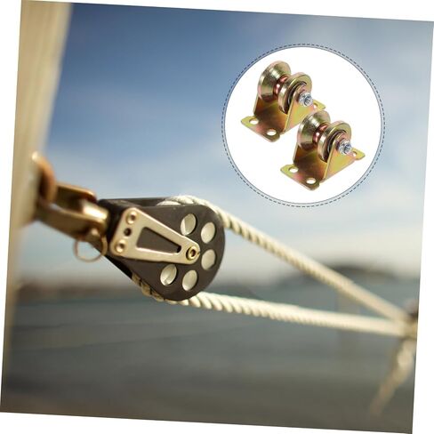 GLEAVI 2pcs V-Shaped Track Pulley Silent Pulley Wheel Gym Pulley Blocks Duty Walls Wheels Mute Rollers Mini Pulley Painted Small Pulley Steel Pulley Wheel for Garage Hanging Iron in Saudi Arabia
