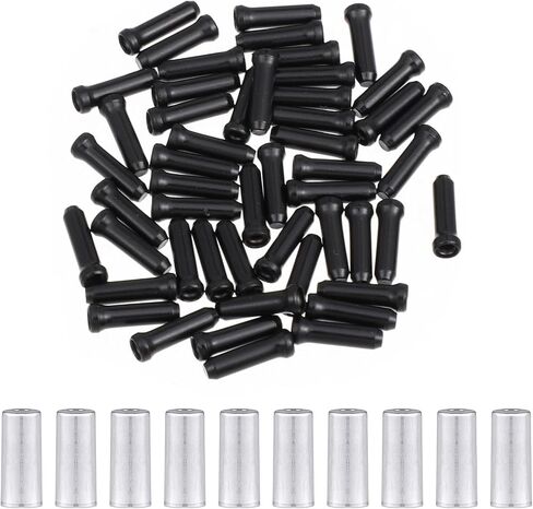 100pcs Bike Wire End Cap Cable End Caps Bicycle Cable Ends Crimps, Bike Brake Cables Ends Caps Crimps Aluminum Alloy Brake Cables Tips Cycling Cap Shifter Inner Tips for Road Mountain Bicycle in Saudi Arabia