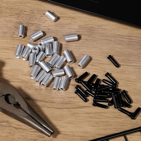 100pcs Bike Wire End Cap Cable End Caps Bicycle Cable Ends Crimps, Bike Brake Cables Ends Caps Crimps Aluminum Alloy Brake Cables Tips Cycling Cap Shifter Inner Tips for Road Mountain Bicycle in Saudi Arabia