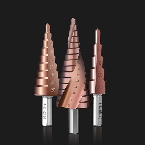 4-12mm 4-20mm 4-32mm 4-22mm 5-23mmHSS Straight Groove Step Drill Bit Coated Metal Hole Core Drilling Tools 1Pcs(Hexagon Shank 5-23) in Saudi Arabia