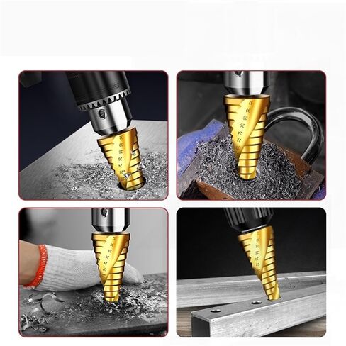 4-12mm 4-20mm 4-32mm 4-22mm 5-23mmHSS Straight Groove Step Drill Bit Coated Metal Hole Core Drilling Tools 1Pcs(Hexagon Shank 5-23) in Saudi Arabia
