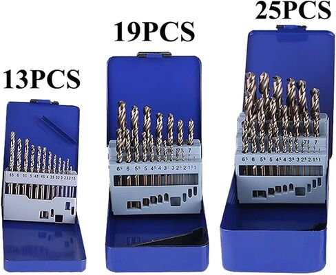 13/19/25PCS HSS M35 Cobalt Drill Bit for Metal Stainless Steel Wood Drilling Bits Set 1~13mm Power Tools Accessories(13PCS(1.5-6.5mm)) in Saudi Arabia