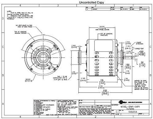 Century SVB2054 1/2-1/6 HP, 1725/1140 RPM, 56Z Frame, CCWLE Rotation, 1/2-Inch by 1-5/8-Inch Flat Shaft Evaporative Cooler Motor in Saudi Arabia