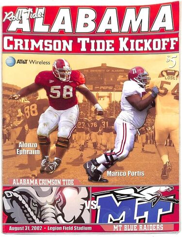 2002 Alabama Crimson Tide vs Middle Tennessee Football Program 93103 - College Programs in Saudi Arabia
