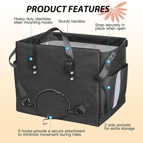 RAYMACE 2Pack Bike Grocery Panniers for Bicycles and Ebikes,Bike Rack Bags with Reflective Spots and Side Pockets,Folding Bike Basket Fits for Most Rear Racks (Leaf) in Saudi Arabia