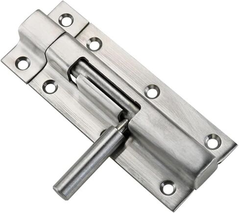 304 Stainless Steel Open Bolt Door Buckle Wooden Door Bolt Door Lock Buckle Thickened Old-Fashioned Door Latch 1Pcs(Brushed Finish R) in Kuwait
