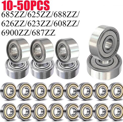 10-50pcs Ball Bearings 685ZZ 625ZZ 688ZZ 626ZZ Deep Groove Miniature Bearings for Skateboard Scooter 3D Printers Bearings(625ZZ) in Saudi Arabia