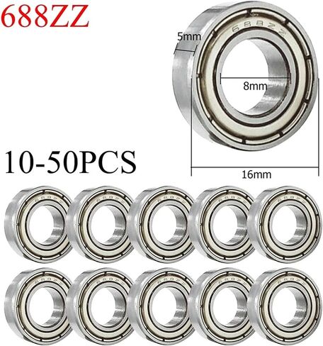 10-50pcs Ball Bearings 685ZZ 625ZZ 688ZZ 626ZZ Deep Groove Miniature Bearings for Skateboard Scooter 3D Printers Bearings(625ZZ) in Saudi Arabia
