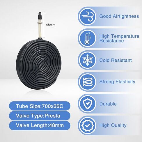 2 عبوة 700x28/32/35C مجموعة إطارات الدراجات على الطريق ، إطارات قابلة للطي مع Presta Valve FV48 أنابيب وإطارات داخلية ، مناسبة للدراجات على الطرق 、 دراجات المدينة 、 جولة دراجة الدراجة للدراجات in Kuwait