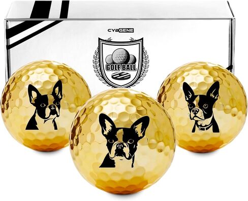 Boston Terrier Golf Gifts for Boston Terrier Lovers, Boston Terrier Gifts for Men/Women, Golf Balls Set, Perfect Boston Terrier Idea for Male/Female on Birthday, Christmas - Gold in Saudi Arabia