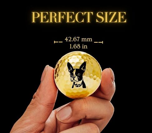 Boston Terrier Golf Gifts for Boston Terrier Lovers, Boston Terrier Gifts for Men/Women, Golf Balls Set, Perfect Boston Terrier Idea for Male/Female on Birthday, Christmas - Gold in Saudi Arabia