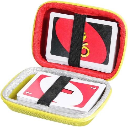Anleo Hard Travel Case for Mattel UNO Classic Card Game(Only Case) (Yellow+Red) in Saudi Arabia