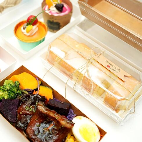 50 حزمة صناديق charcuterie صغيرة مع أغطية واضحة 7.5 "LX 3.3" W- للذهاب إلى حاويات Mini Treat Mini ، وحاويات المخبز المتاح المستطيل ، وصناديق الحلوى لملفات تعريف الارتباط ، شوكولاتة شريحة الكعكة (50) in Kuwait