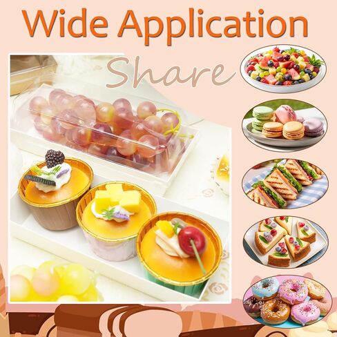 50 حزمة صناديق charcuterie صغيرة مع أغطية واضحة 7.5 "LX 3.3" W- للذهاب إلى حاويات Mini Treat Mini ، وحاويات المخبز المتاح المستطيل ، وصناديق الحلوى لملفات تعريف الارتباط ، شوكولاتة شريحة الكعكة (50) in Kuwait