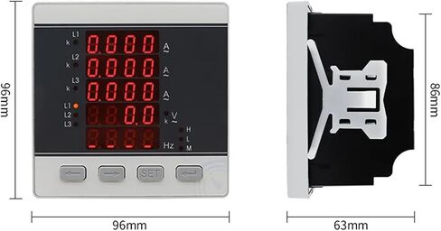 Three Phase Voltage Current and Frequency LED Digital Meter (L-L) (L-N) with Transformer 3Pcs(Meter with 100A CT) in Saudi Arabia
