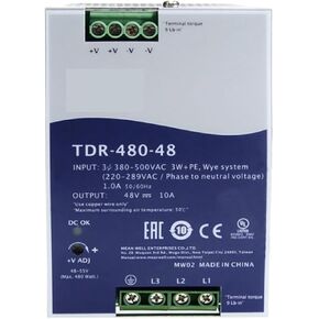 TDR-480 Switching Power Supply 380V إلى 24V/48V DC Rail (TDR-480-24) in Kuwait