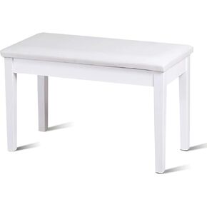 Goflame Duet Piano Bench ، Black ، Pu Leather ، Colld Wood Constract ، تخزين الموسيقى المخفية ، سعة تحميل 360 رطلاً ، 29.5 "× 14" × 19.5 " in Kuwait