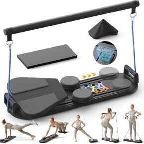 Pilates Board,Pilates Reformer Sets, Multifunctional Abdominal Pilates Board for Home Workout Equipment, Portable Foldable Ab Board Trainer Pilates Exercise Machine, Pilates Reformer Board for Women in Kuwait