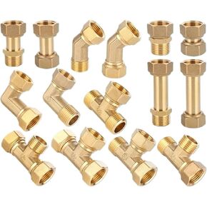 10pcs النحاس سميكة L-type اتحاد المفصل 1/2 "3/4" من الذكور الخيط مباشرة-من خلال تجهيزات أنابيب غاز أنابيب أنابيب المياه ثلاثية الاتجاه (الأصفر البرونزي) in Saudi Arabia