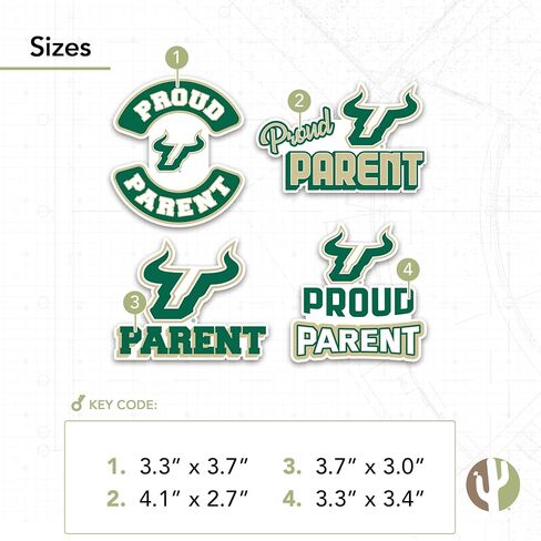 Desert Cactus University of South Florida Sticker Sticker USF Bulls Vinyl Decal Laptop Water Bottle Car Scrapbook (Proud Parent Sheet) in Saudi Arabia