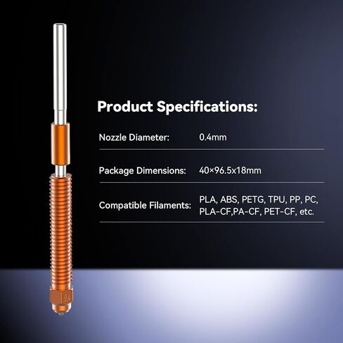 Creality Unicorn K2P Quick-Swap Nozzle 0.2mm for K2 Plus,Creality Hi 3D Printer, Hardened Steel Nozzles, All Metal Integrated for Printing PLA,ABS,PETEG,TPU,PP,PC in Saudi Arabia
