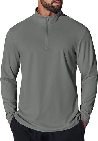 COOFANDY Mens Quarter Zip Pullover UPF 50+ Long Sleeve Sun Protection Shirts Golf Fishing Running Rash Guard T-Shirts in Saudi Arabia