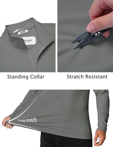 COOFANDY Mens Quarter Zip Pullover UPF 50+ Long Sleeve Sun Protection Shirts Golf Fishing Running Rash Guard T-Shirts in Saudi Arabia