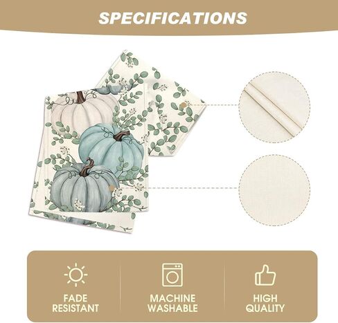 Pumpkins Eucalyptus Leaves Fall Table Runner, Autumn Thanksgiving Kitchen Dining Table Decoration for Home Party Decor 13x72 Inch in Saudi Arabia