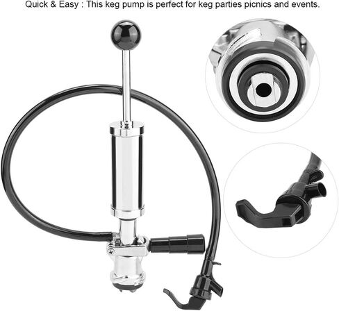 4 in Draft Beer Picnic Tap Beer Keg Tap Pump, Tap Party Pump Keg Tap Pump Beer Keg Tap Pump Party Pump Heavy Duty Beer Keg Tap Pump (S-Shaped) (D) in Saudi Arabia