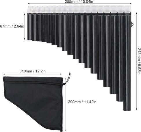أداة Pan Flute ، 18 أنابيب مفتاح CA PAN أنبوب أنبوب المفتاح للمبتدئين تعلم التدريس مع حقيبة حمل in Saudi Arabia