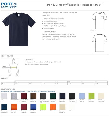 Port & Company Essential Pocket Tee-PC61P in Kuwait