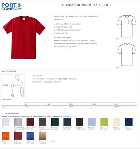 Port & Company Essential Pocket Tee-PC61P in Kuwait